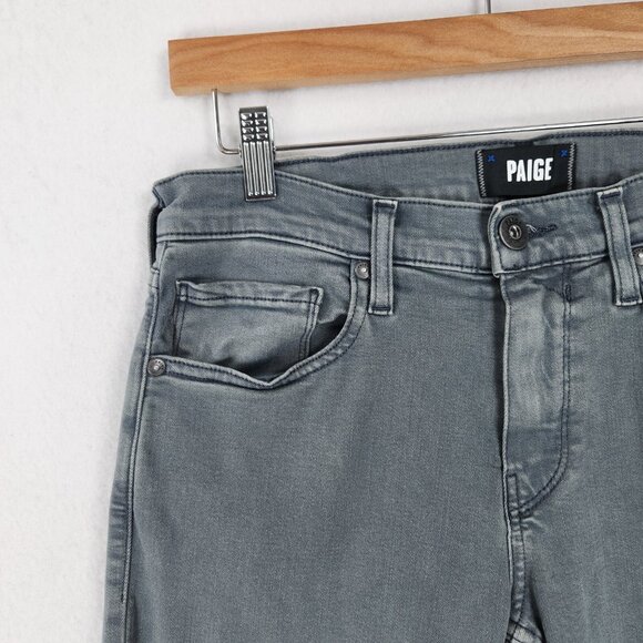 Paige Jeans Mens 30X31 Gray Lennox Transcend Slim Straight Stretch Casual Denim - Picture 2 of 12
